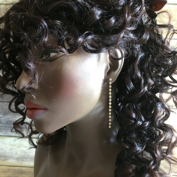 Retro Rhinestone Strand Earrings - Picture 8 of 8